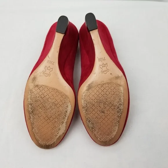 Tory Burch Suede Round Toe Platform Wedges Pumps